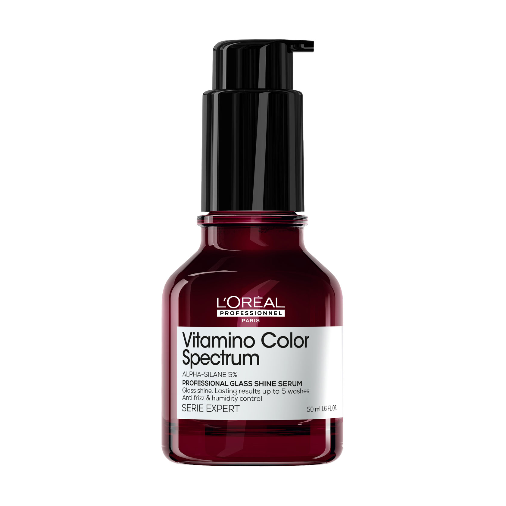 Професійна незмивна сироватка L'Oreal Professionnel Serie Expert Vitamino Color Spectrum Professional Glass Shine Serum для сяючого блиску та збереження 5 вимірів колірного спектру після фарбування волосся, 50 мл